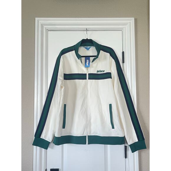 NWT  Prince Pickleball Men's Zip-Front Track Jacket Cream XXL - Picture 2 of 9